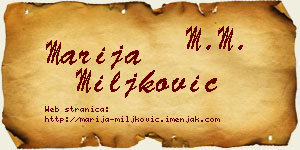 Marija Miljković vizit kartica